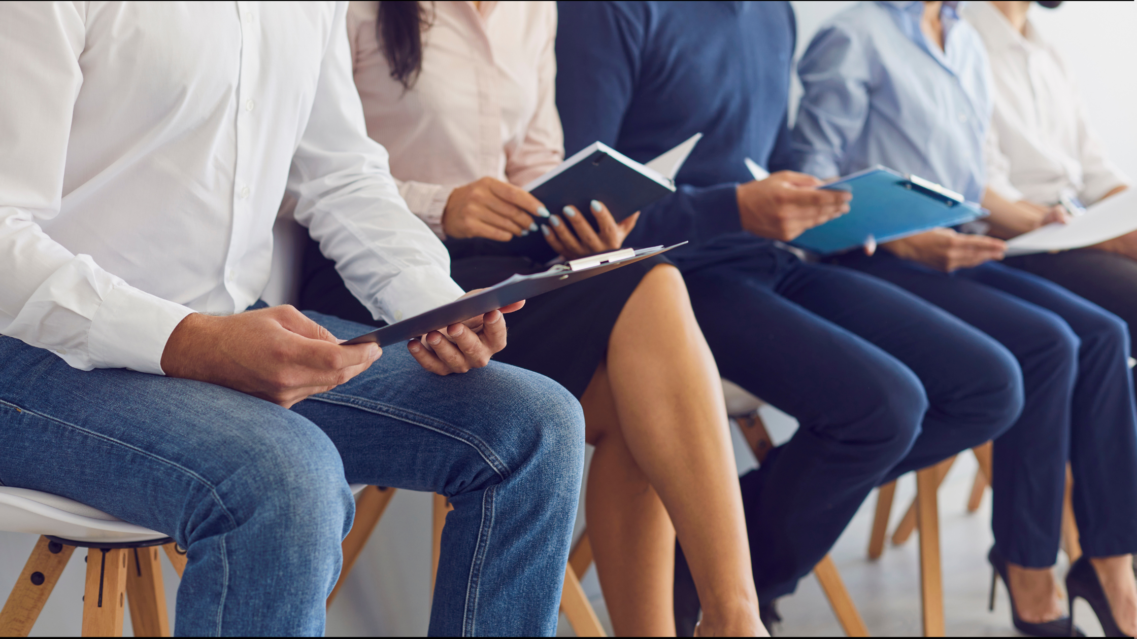 Job candidates waiting to be interviewed